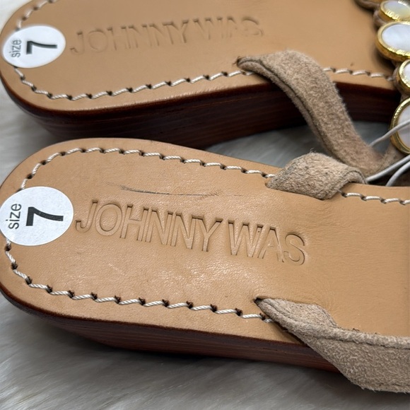 JOHNNY WAS Mother Of Pearls Wedge Sandals - Picture 7 of 12